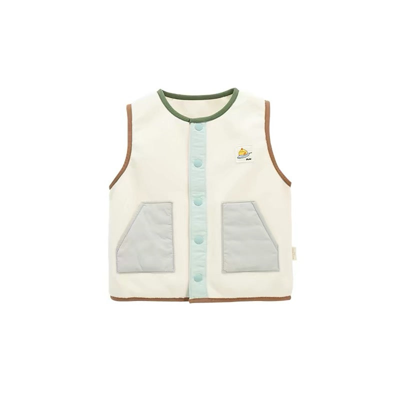 Everyday Layer Snap Vest Warm Cream