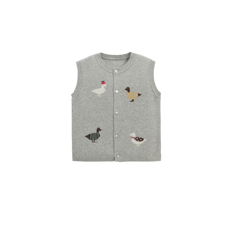 Little Farm Knit Vest Quite Grey