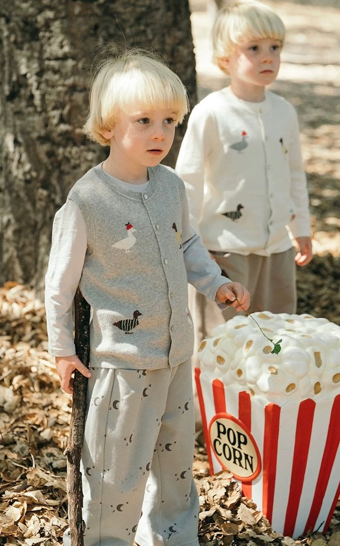 Little Farm Knit Vest Quite Grey