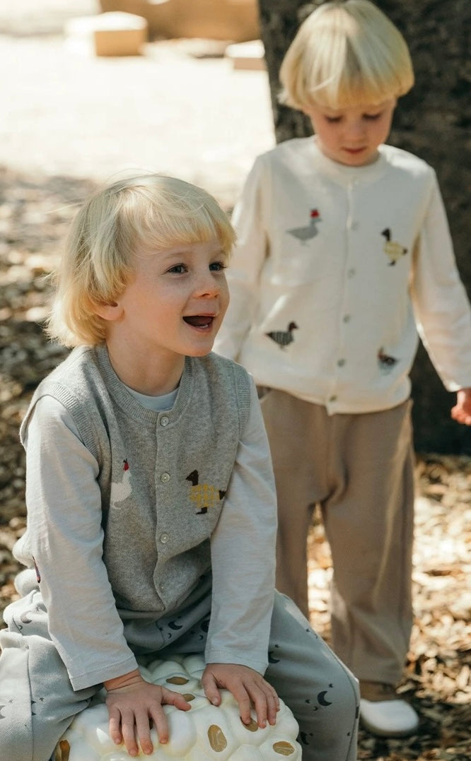 Little Farm Knit Vest Soft Cream