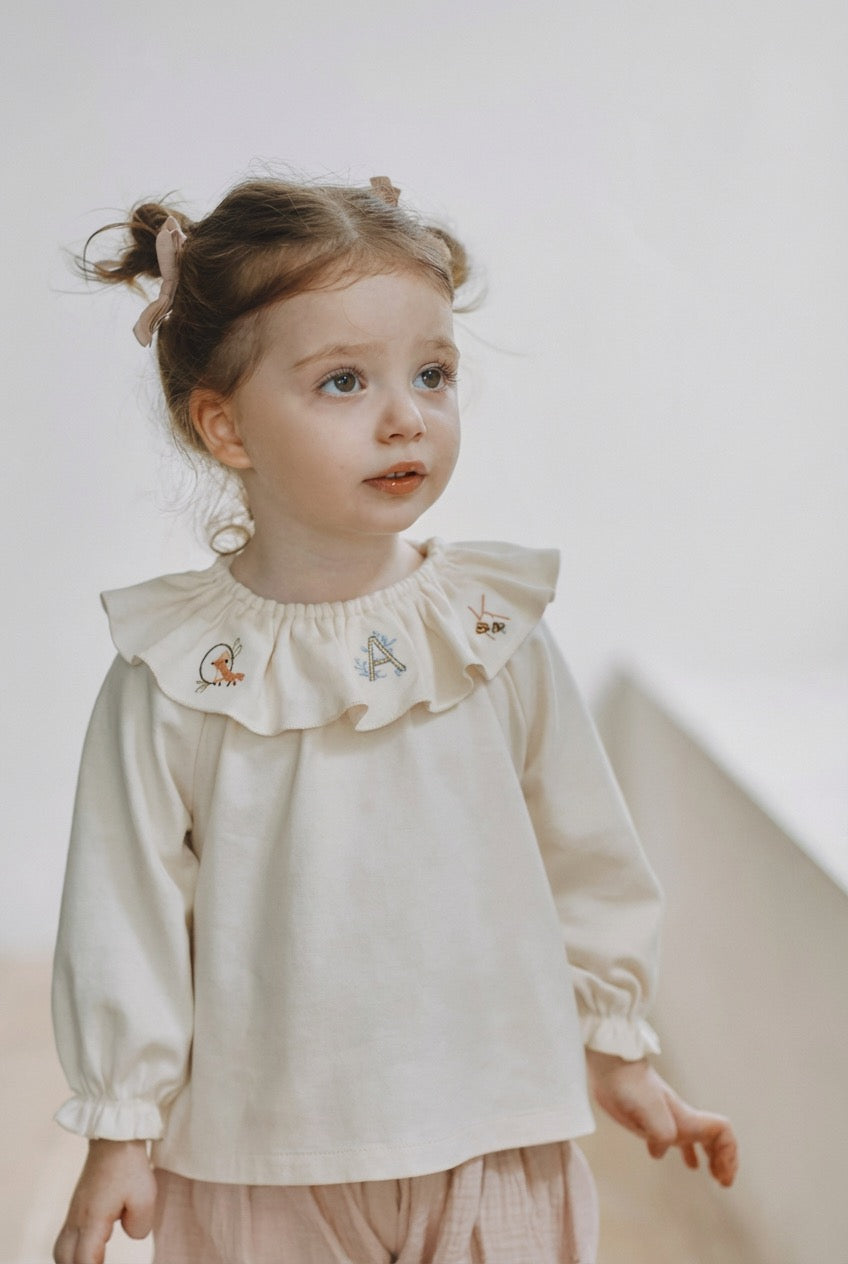 Cotton Bloom Collar Top