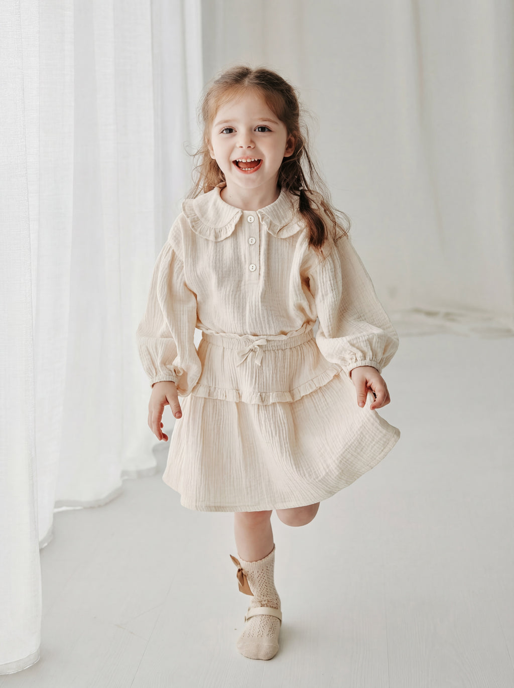 Cotton Crème Gauze Top