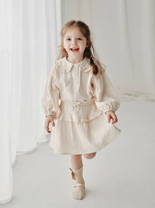 Cotton Crème Gauze Top