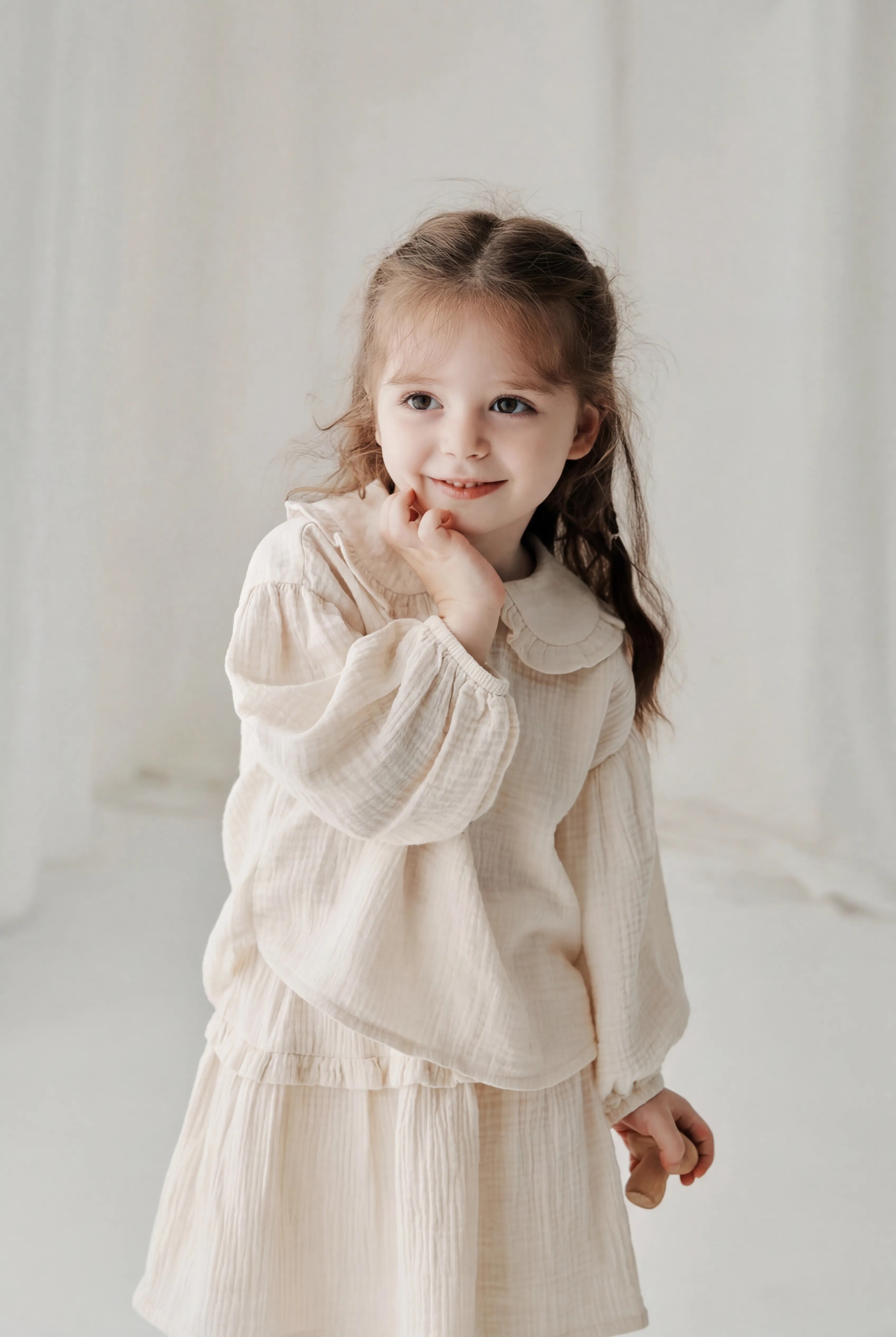 Cotton Crème Gauze Top